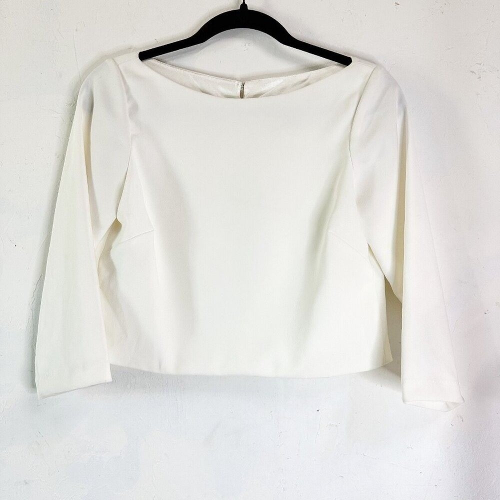 Amy Kuschel Watts Bridal Top Wedding White Womens 4 Satin Cover Up Formal